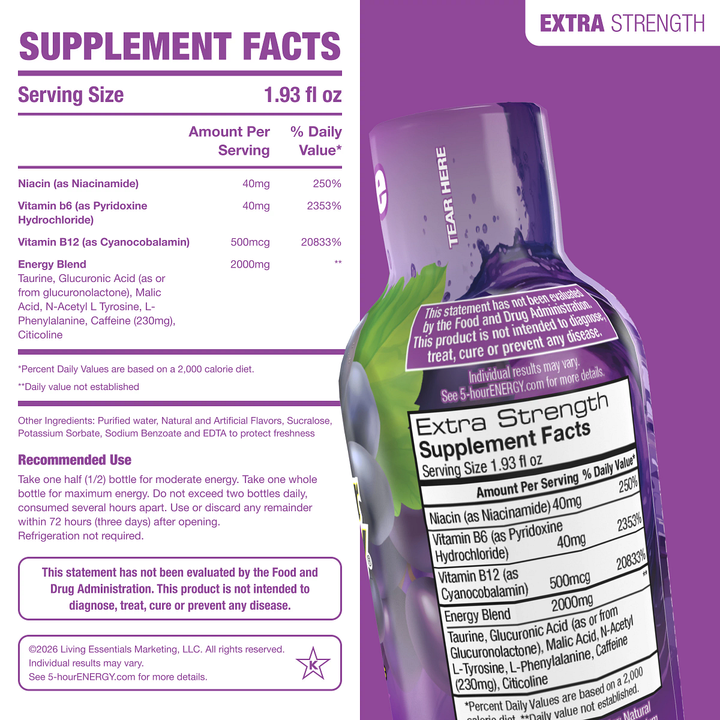 5-hour Energy Grape Flavor Extra Strength 5-hour ENERGY Shots