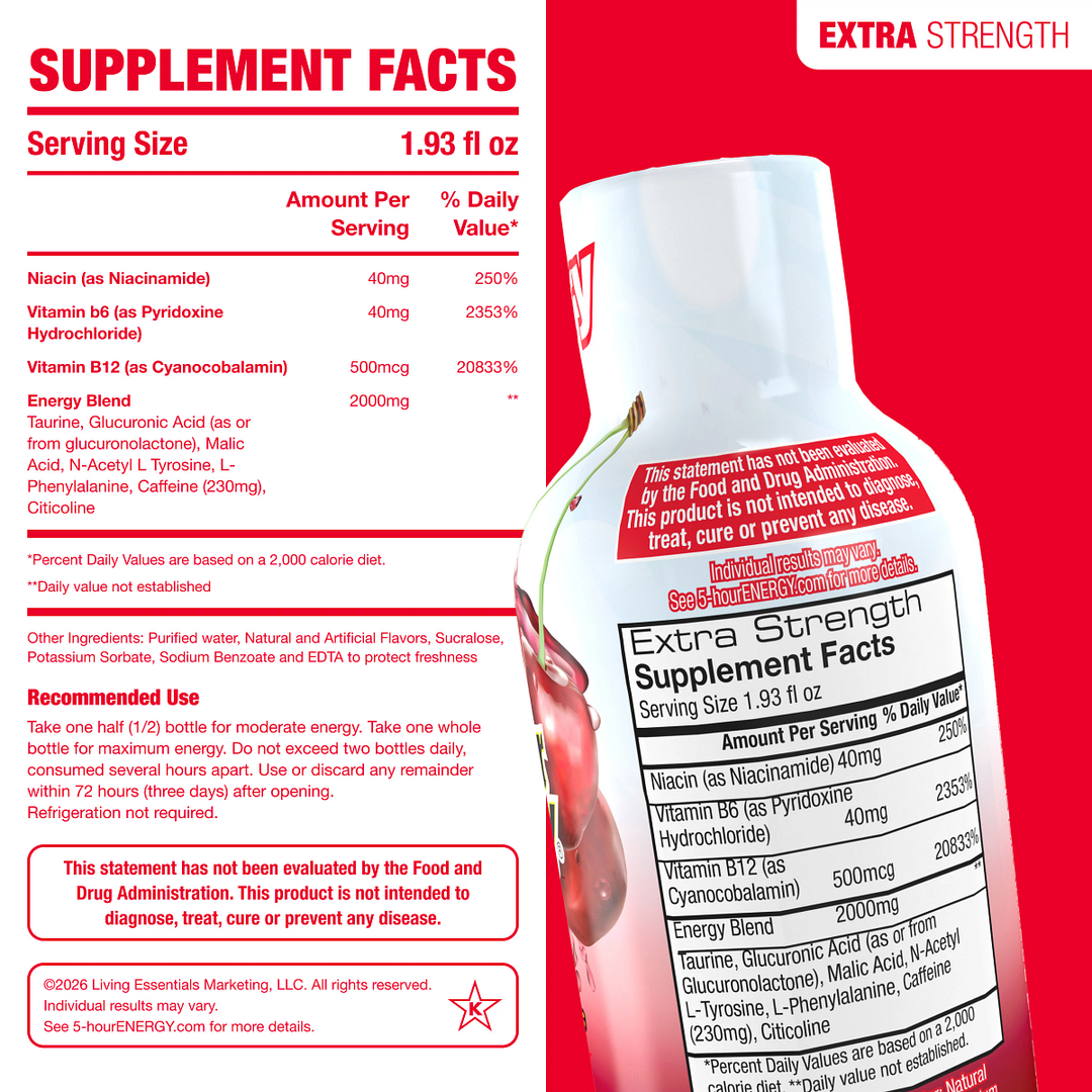 5-hour Energy Cherry Flavor Extra Strength 5-hour ENERGY Shots