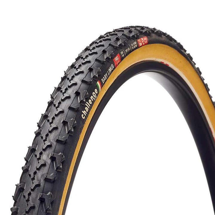 Challenge, Baby Limus Pro, Tire, 700x33C, Folding, Tubular, Natural, SuperPoly, PPS, 300TPI, Tanwall