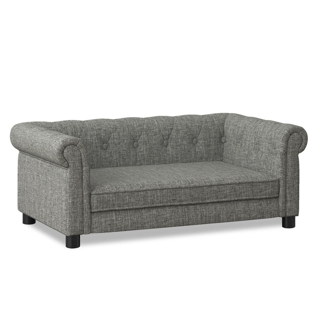 Modern Linen Fabric Light Grey Elevated Pet Bed