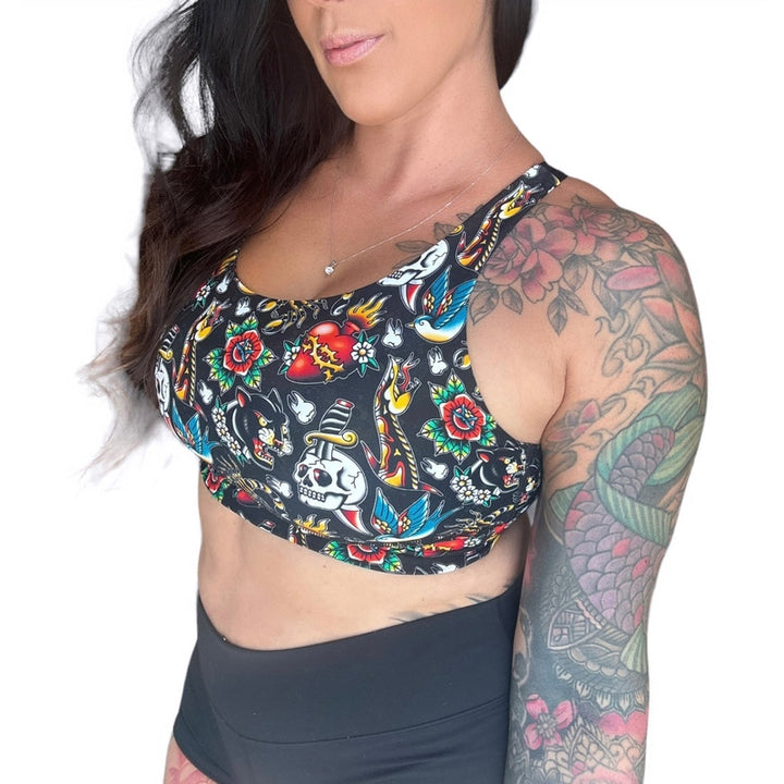 Emerald Longline Sports Bra - Tatted and Torn