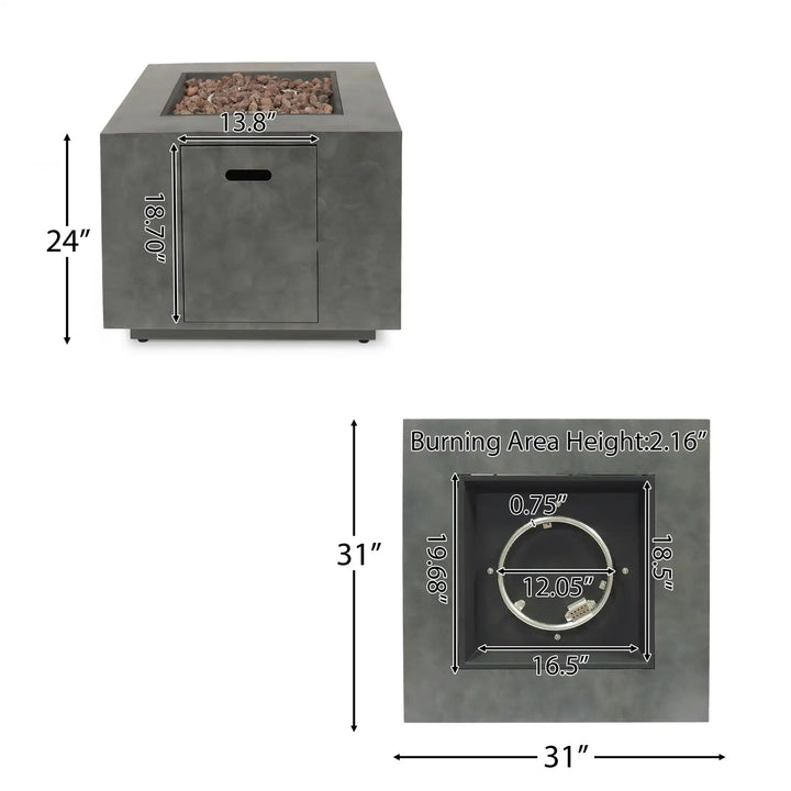 Outdoor Patio Fire Pit Table with 50,000 BTU Heat