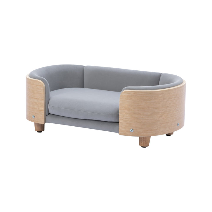 Scandinavian Style Elevated Dog Bed Pet Sofa With Solid Wood Legs
