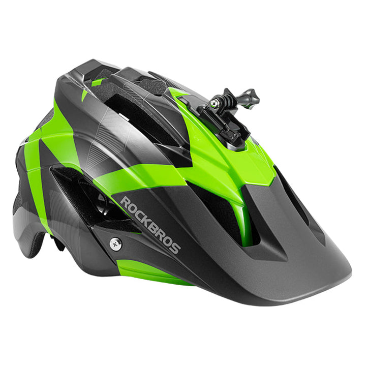 ROCKBROS cycling helmet with GoPro holder and safety features