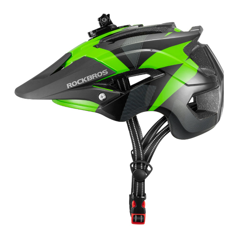 ROCKBROS cycling helmet with GoPro holder and safety features