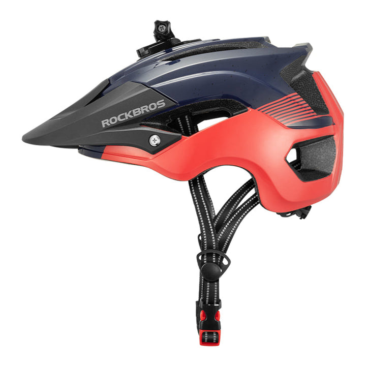 ROCKBROS cycling helmet with GoPro holder and safety features