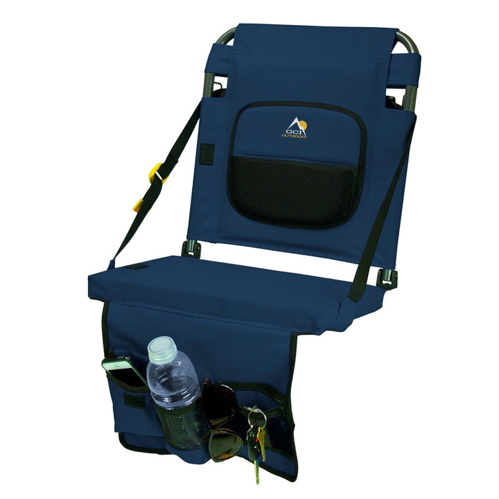 TRAPSKI GCI Outdoor BleacherBack Lumbar Stadium Chair with Padded Backrest