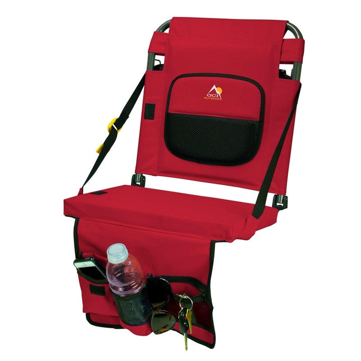 TRAPSKI GCI Outdoor BleacherBack Lumbar Stadium Chair with Padded Backrest