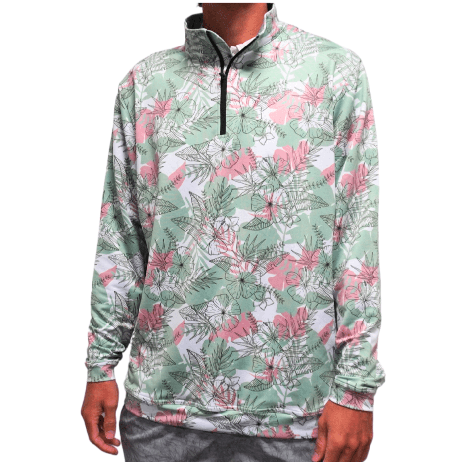 Shank it Golf Green Floral Quarter Zip