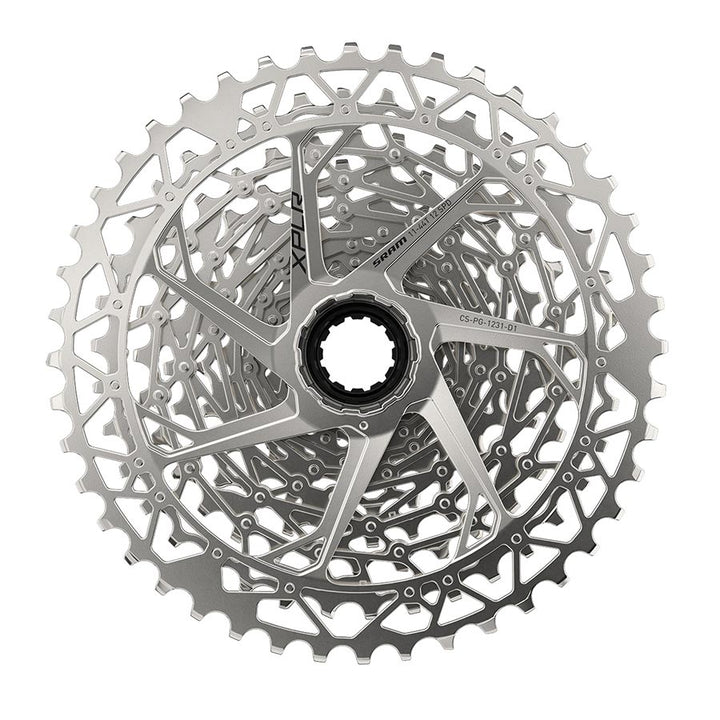 sram pg-1231 xplr 12 speed: nickel-chrome cassette 11-44t