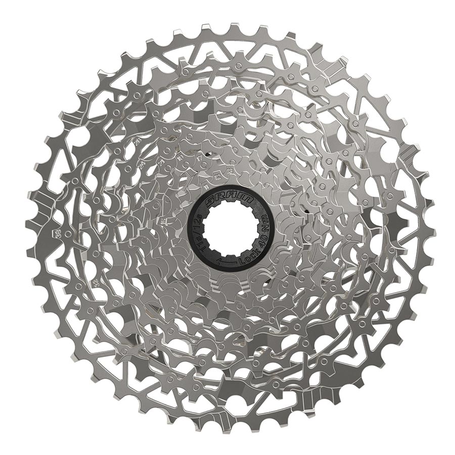 sram pg-1231 xplr 12 speed: nickel-chrome cassette 11-44t