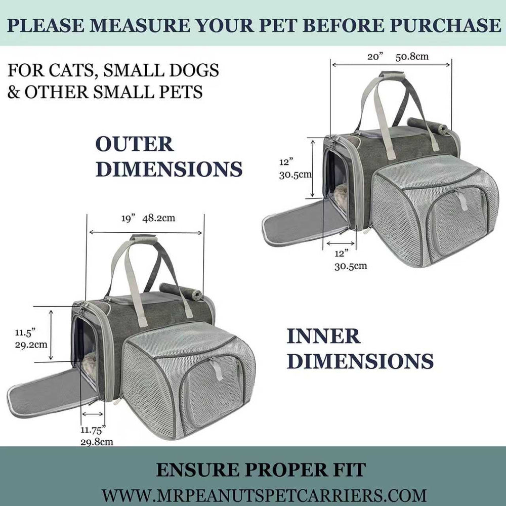 Mr. Peanut's Gold Series Big Apple XL Size Airline Compliant Expandable Pet Carrier