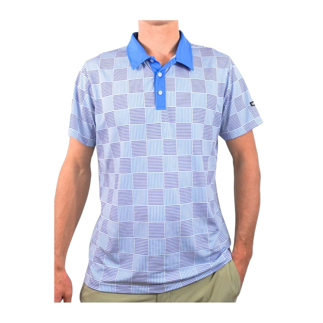 Shank it Golf Blue Checker Polo