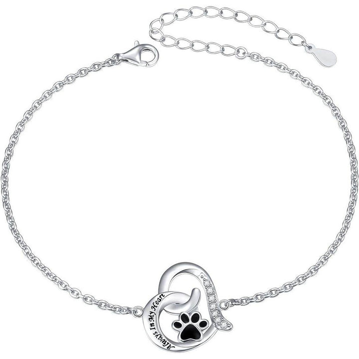 Always in My Heart Paw Print Necklace – Pet Memorial Gift