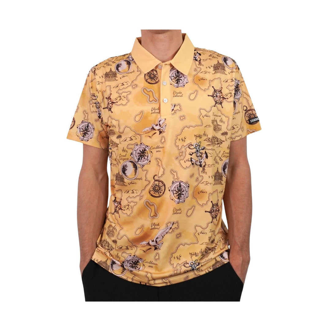 Shank it Golf Pirate Map Polo