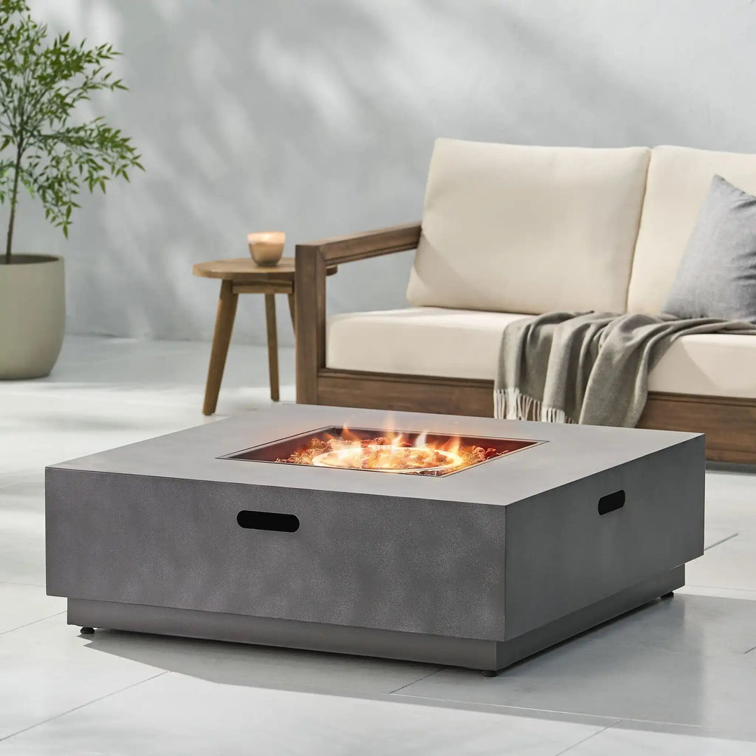 Modern Square Fire Pit With 50, 000 Btu