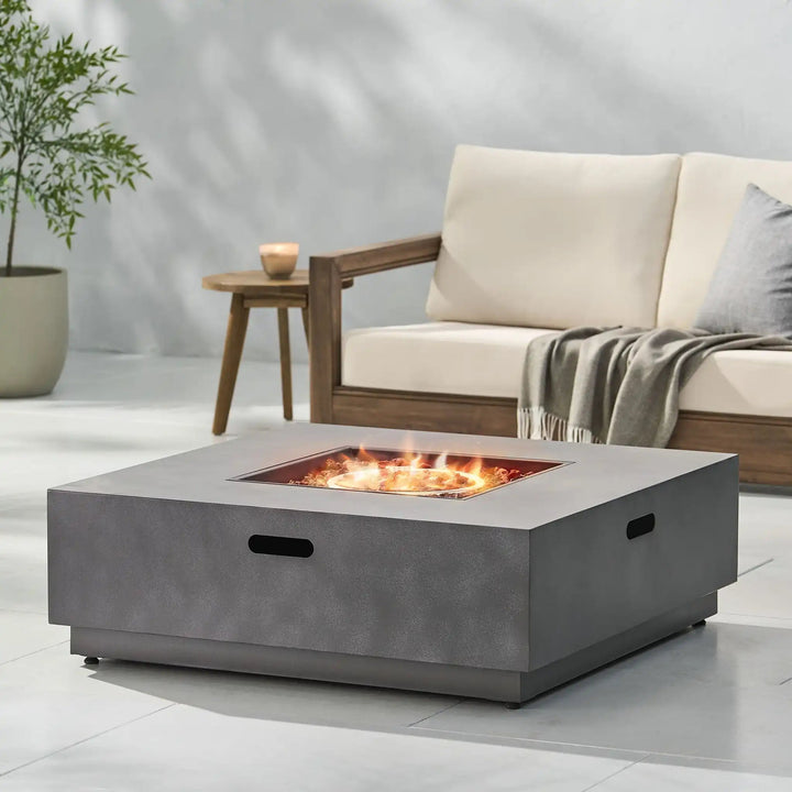 Modern Square Fire Pit With 50, 000 Btu