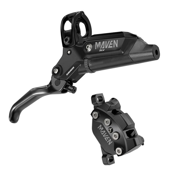 SRAM Maven Silver Disc Brake and Lever - Post Mount, 4-Piston, Aluminum Lever, SS Hardware, Black, A1