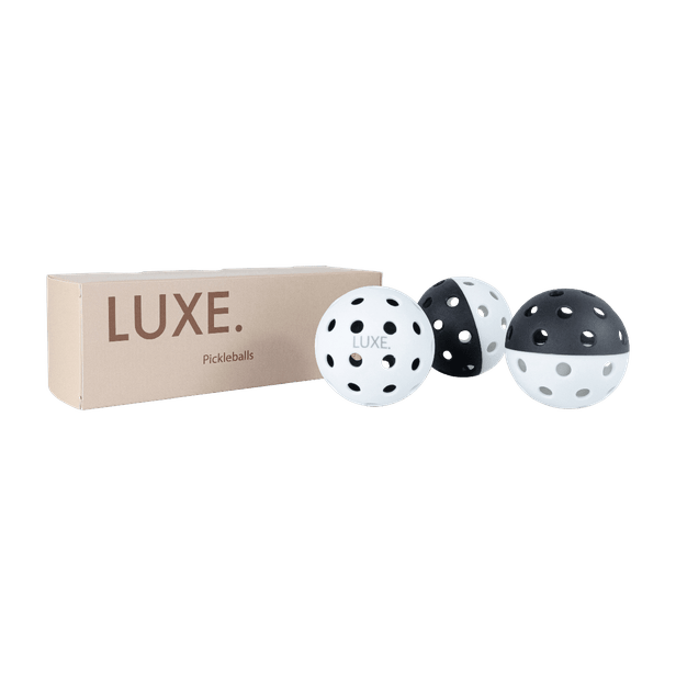 LUXE Black & White Pickleballs - Pack of 3