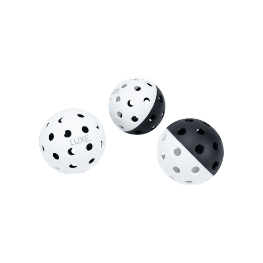 LUXE Black & White Pickleballs - Pack of 3