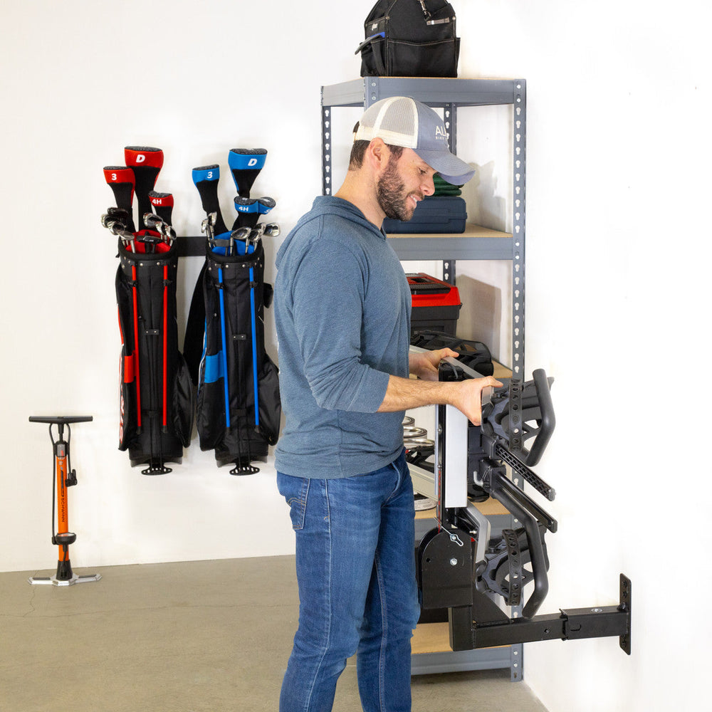 2" Hitch Wall Mount Rack for Efficient Bike Storage