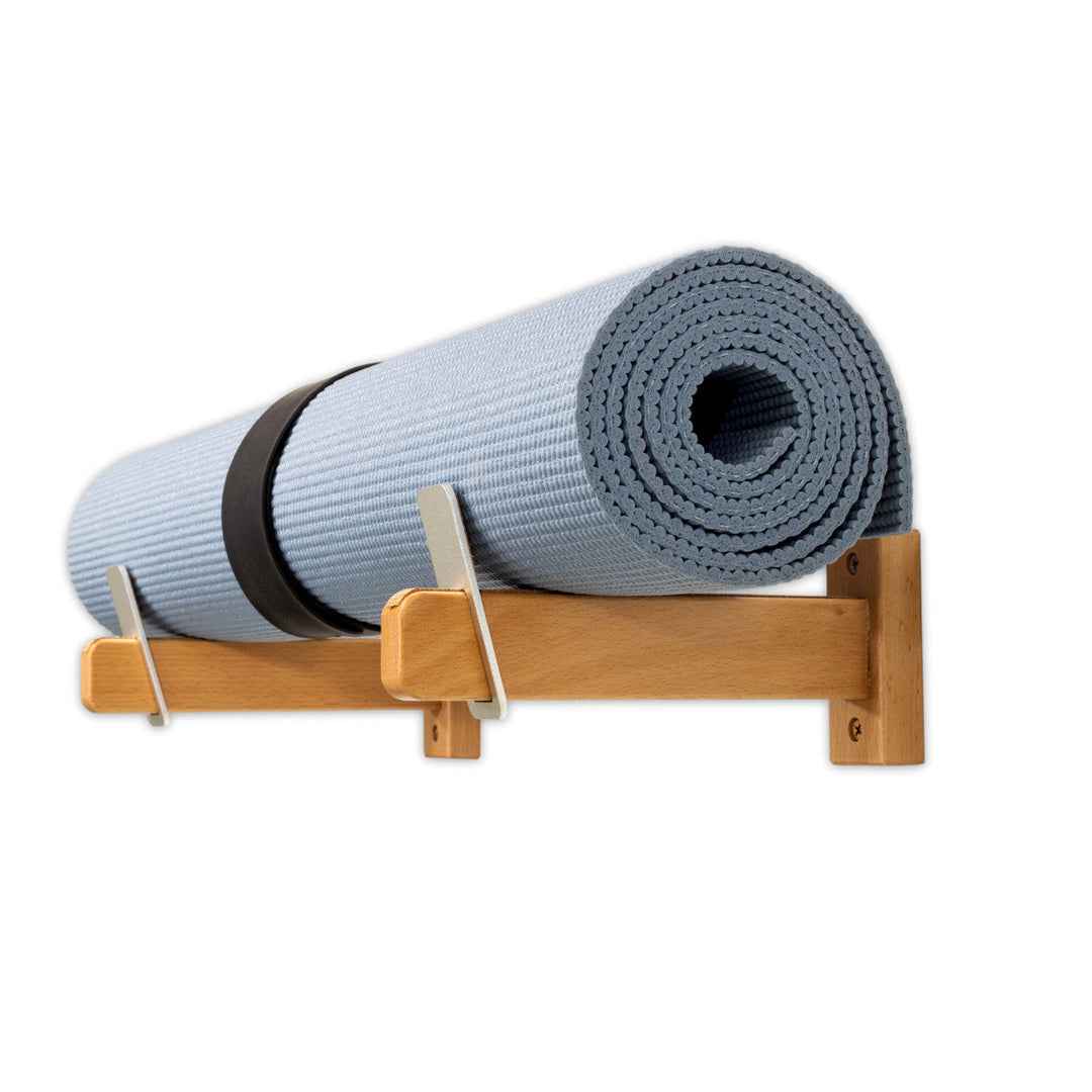 Solid Oak Yoga Mat Rack | oak yoga mat rack