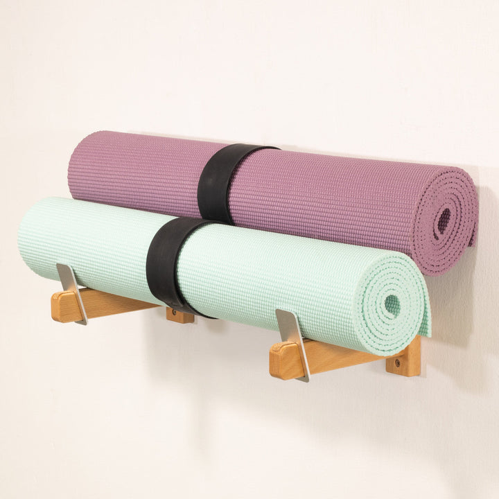 Solid Oak Yoga Mat Rack | oak yoga mat rack