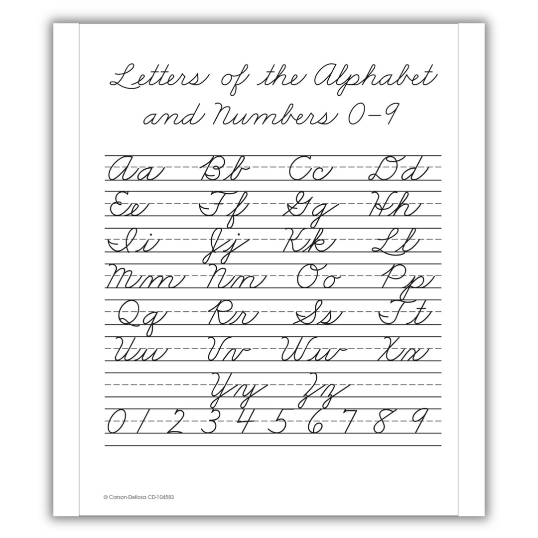 Carson Dellosa Beginning Traditional Cursive Handwriting Workbook for Kids, Handwriting Practice for Cursive Alphabet and Numbers Spiral Bound