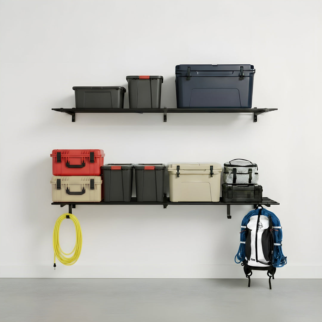 1' x 6' Garage Wall Mount Shelves - 2 Pack for Storage
