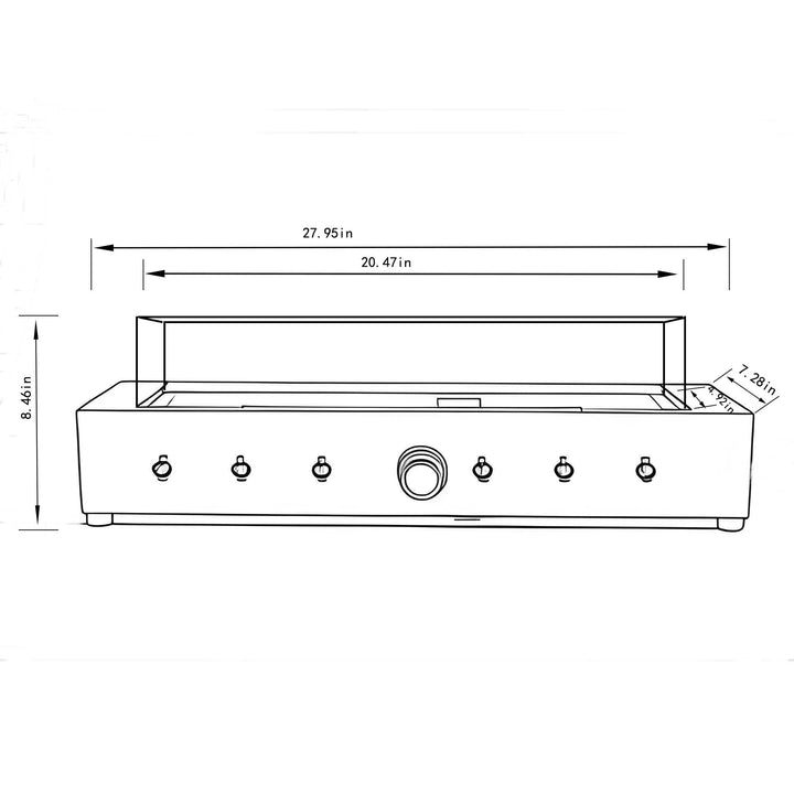 28-Inch Rectangle Fire Pit with Propane Heating