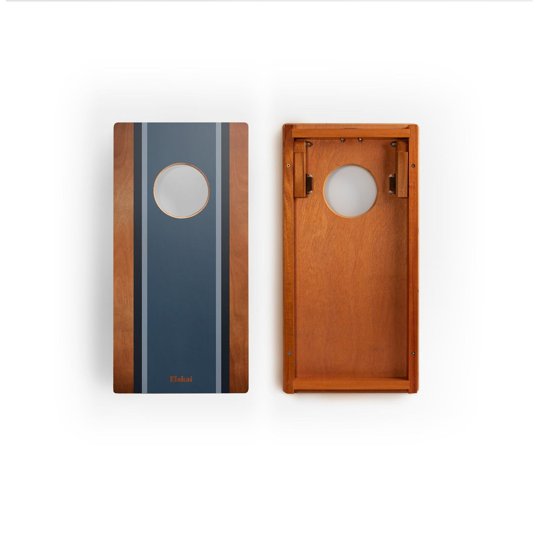 1ft x 2ft Graphic Wood Travel Cornhole Set | Classic Beach Stripes Collection