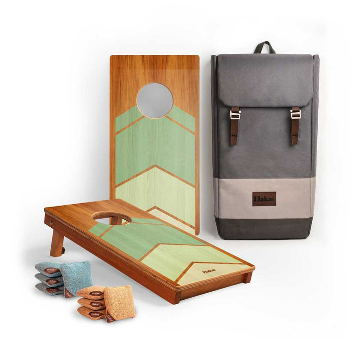 Graphic Wood Travel Cornhole Set | Modern Angle Collection
