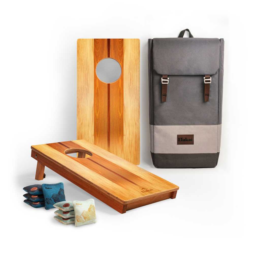 Wood Travel Cornhole Set | Natural Surf Beach Collection