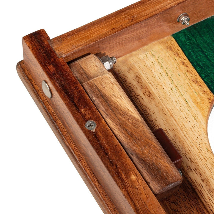1ft x 2ft Resin & Wood Travel Cornhole Set | Live Edge River Collection