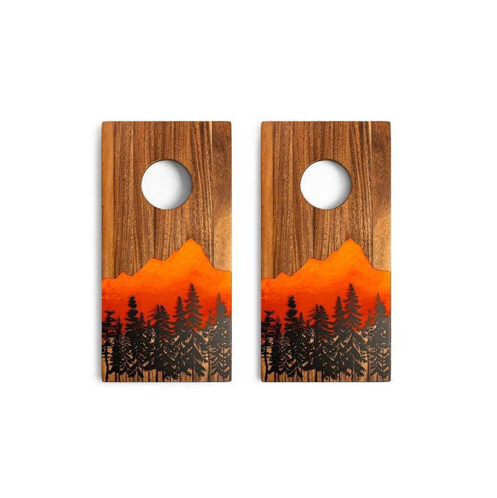 Travel Cornhole Set - 1ft x 2ft Resin & Wood Boards