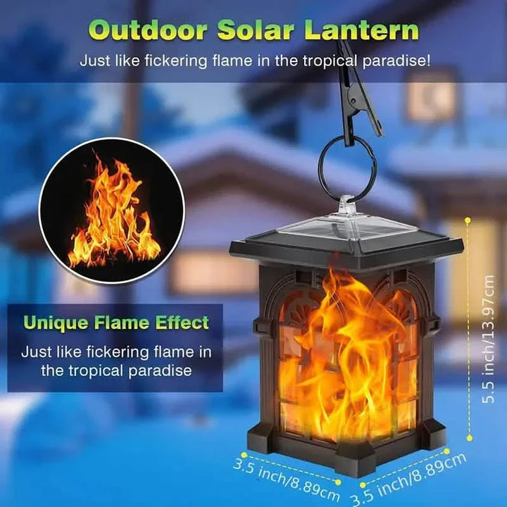 2-Pack: Waterproof Solar Outdoor Lights with Flickering Flame