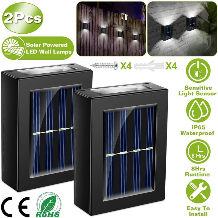 Solar Deck Outdoor Lights: 2-Piece Set for Your Garden