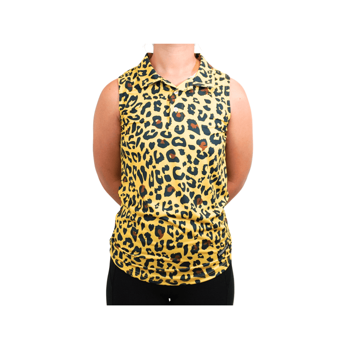 Shank it Golf Womens Cheetah Leopard Polo