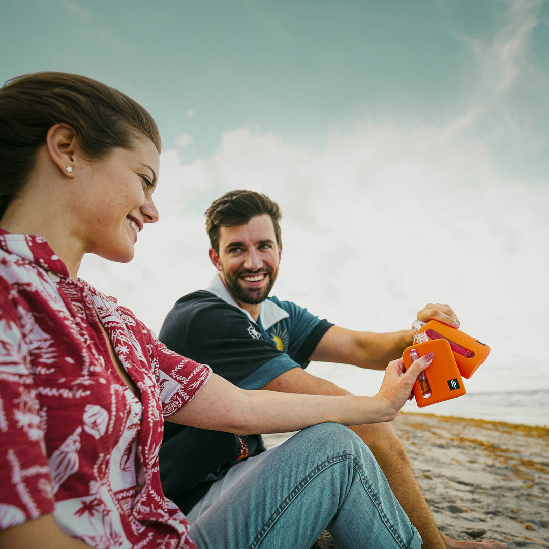 Ragproper Mile High Orange Silicone Glass Flask Gift Set (Single Shot 100ml + Double Shot 240ml)