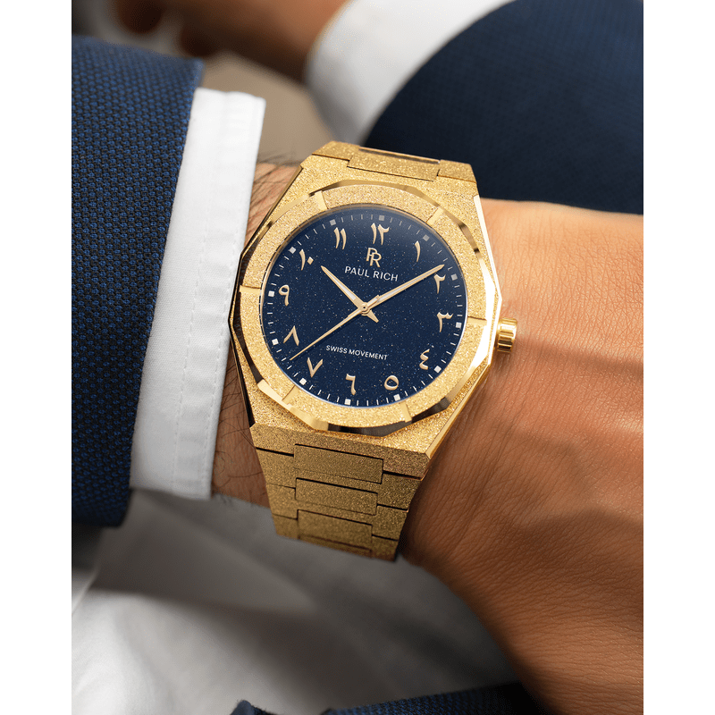 Frosted Star Dust II Desert Gold - Arabic numeral luxury watch