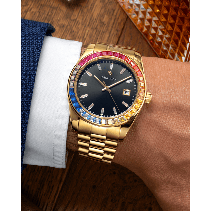 Limited Rainbow Legacy Gold Watch - Vibrant Style and Precision