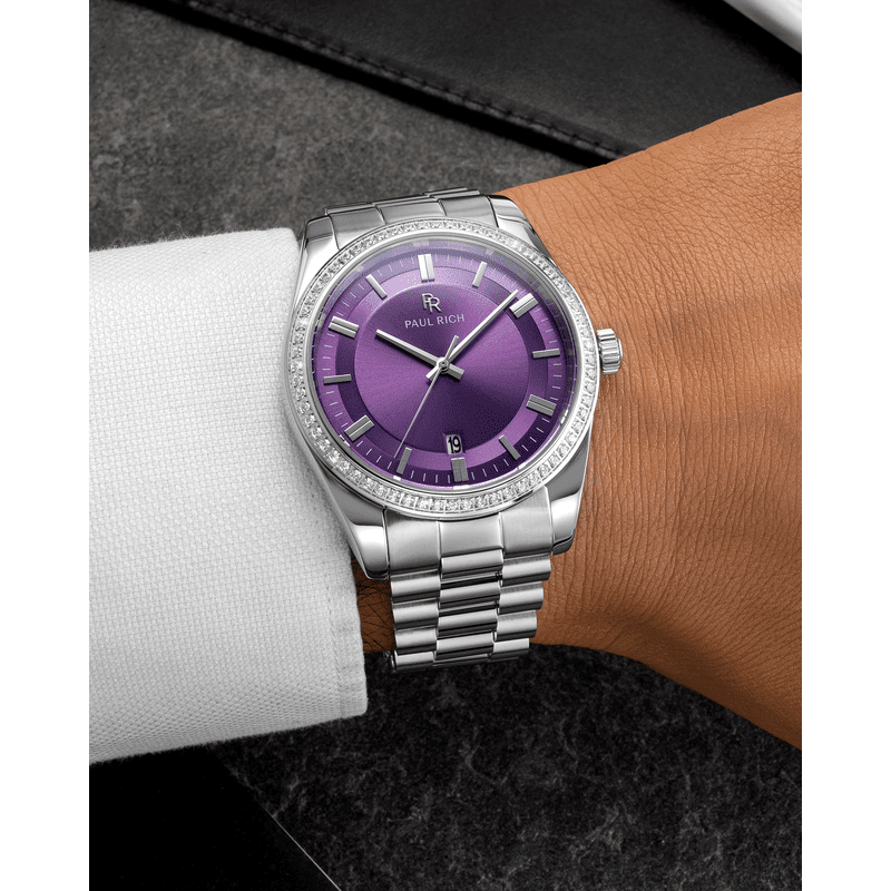 Luxury Quartz Watch - Legacy Silver Plum