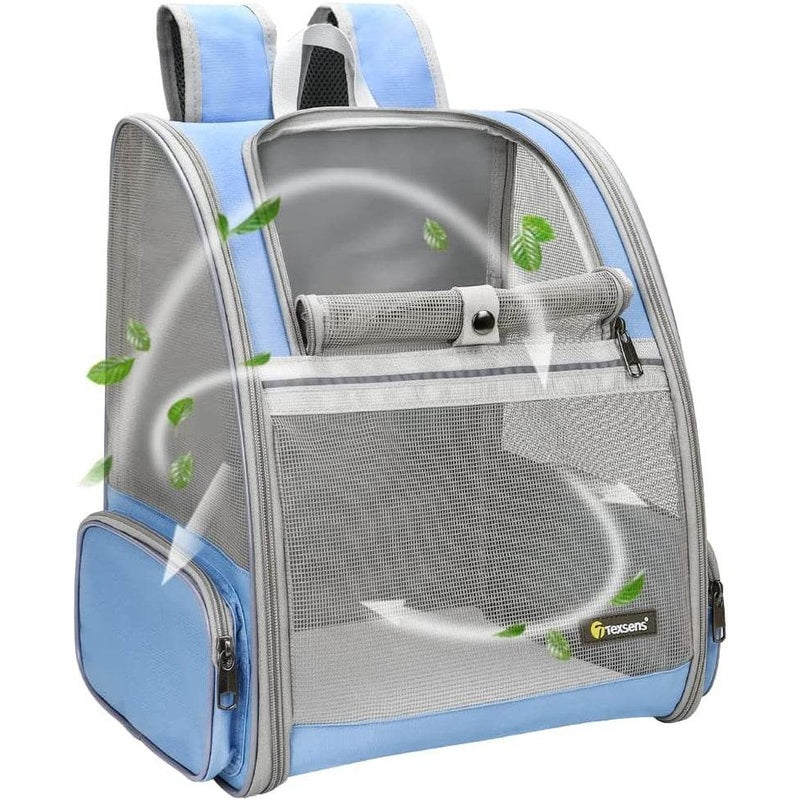 Texsens Innovative Traveler Bubble Backpack Pet Carriers for Cats and Dogs Black