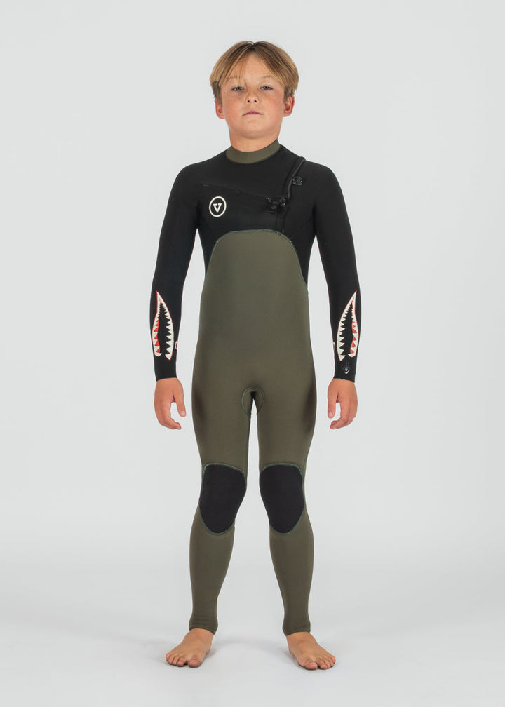 7 Seas Boys 4-3 Warbird Full Chest Zip Wetsuit