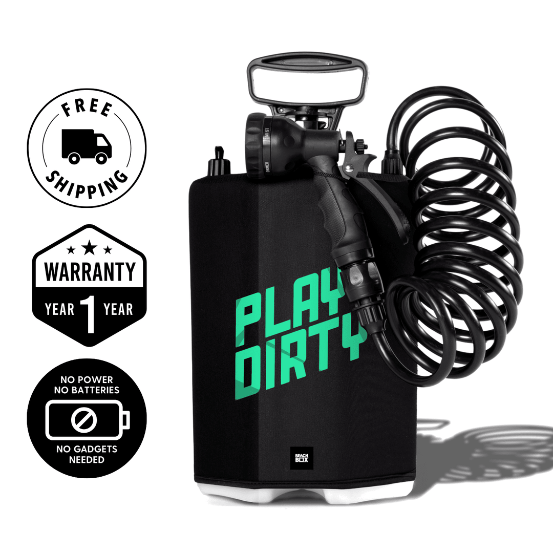 BeachBox Portable Shower Tank - 'Play Dirty' / Black