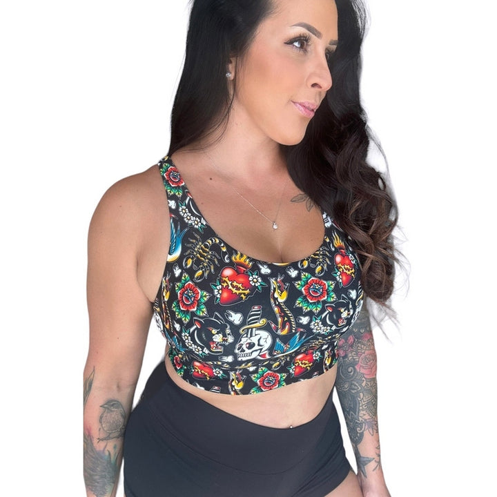 Emerald Longline Sports Bra - Tatted and Torn