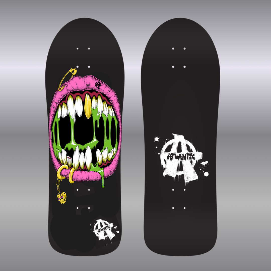 Hand-Painted Skateboard Deck - Slime Mouth Edition