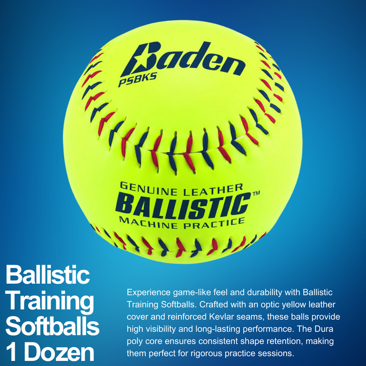 Baden Sports Ballistic Pitching Machine Softballs - 1 Dozen