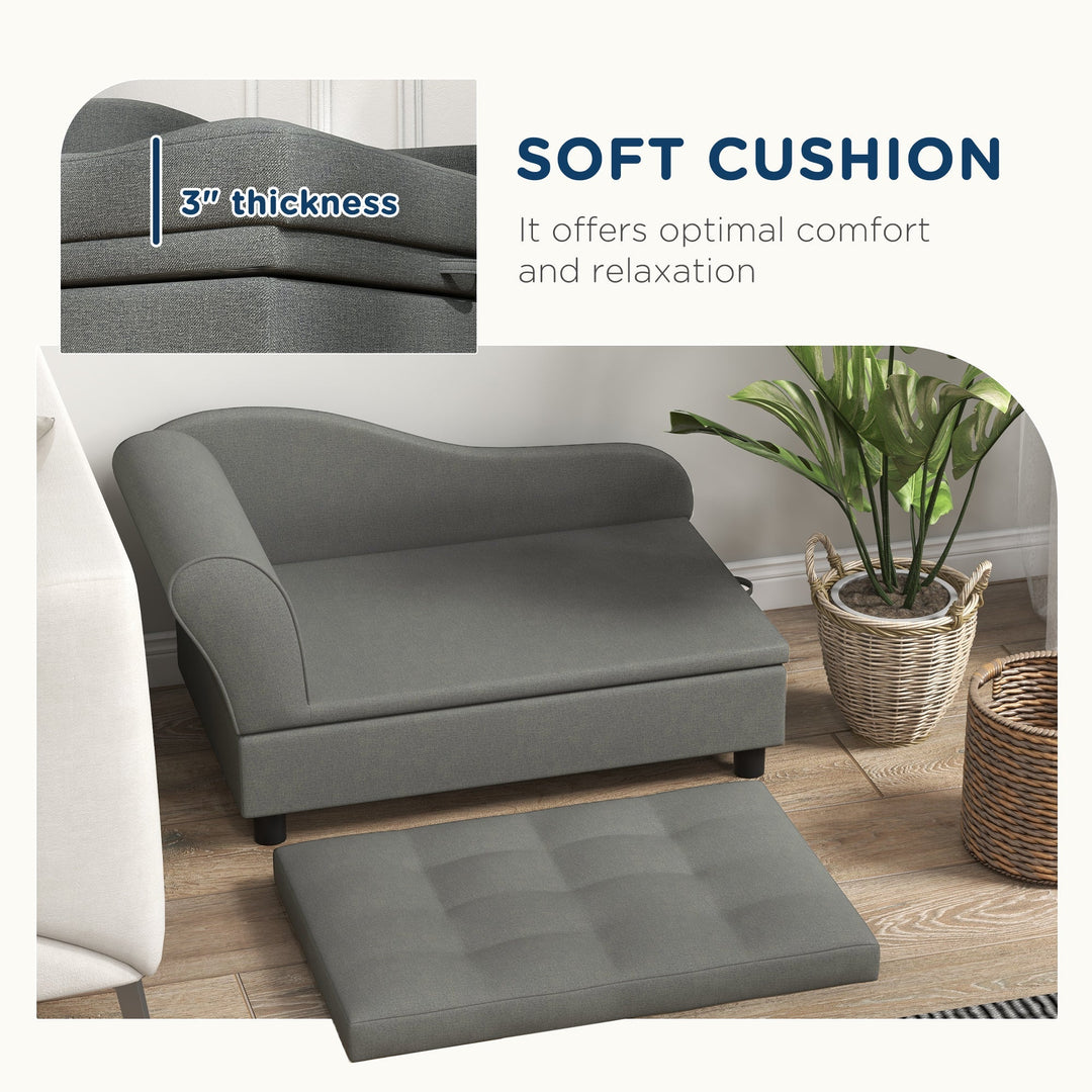 PawHut Pet Sofa Dog Couch Gray