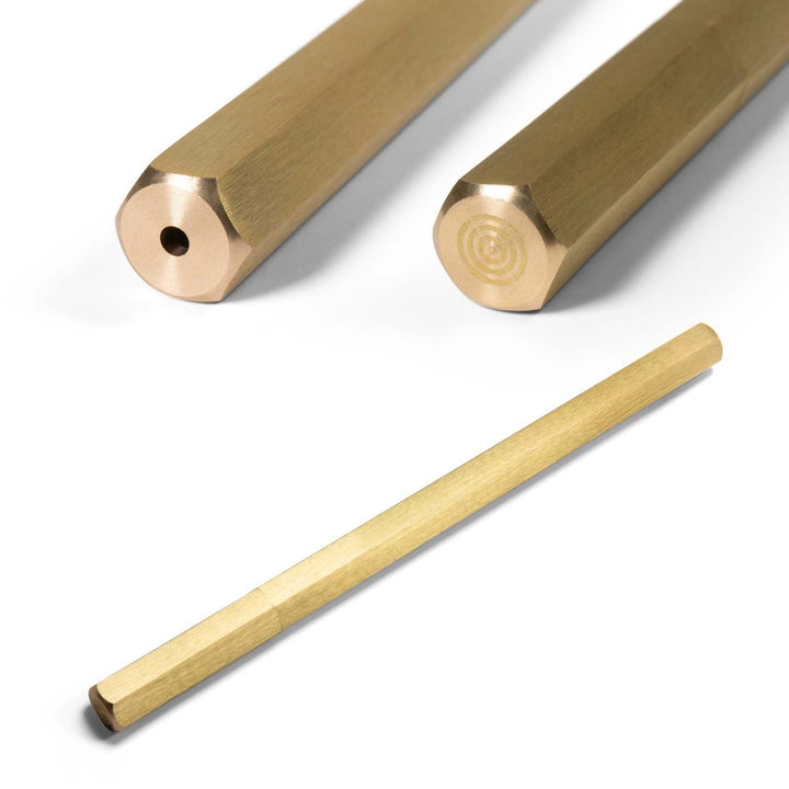 2nd Amen EDC Pen Solid Brass Roller Ball Black Gel Ink Pen